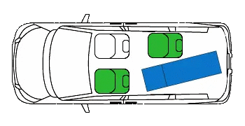 同乗者1名～2名　ストレッチャー1台